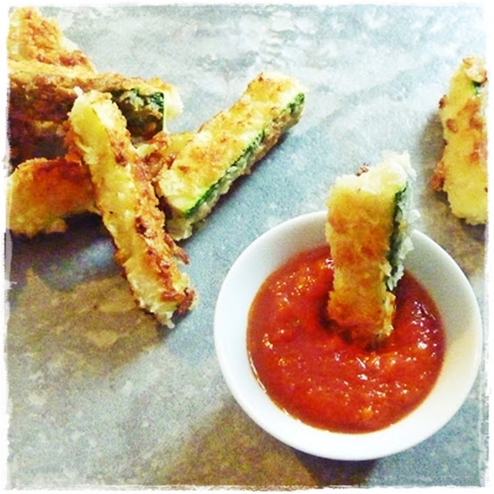 dipping panko crmb coated cougettes