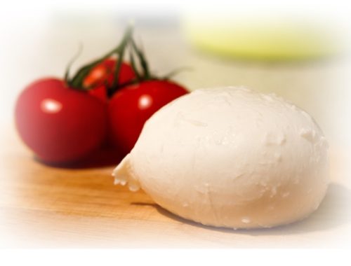 homemade fresh cheese and tomatoes