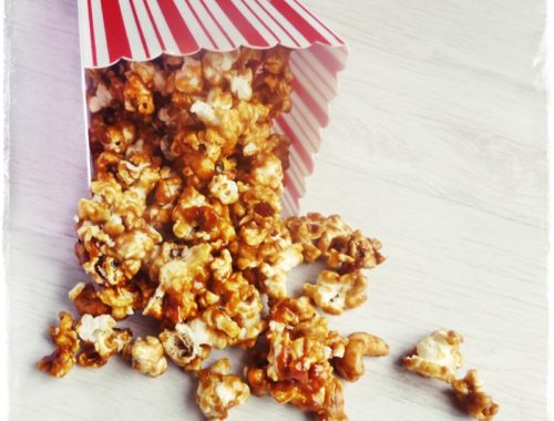 sticky nutty popcorn traditional container