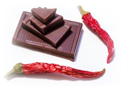 chillies and dark chocolate