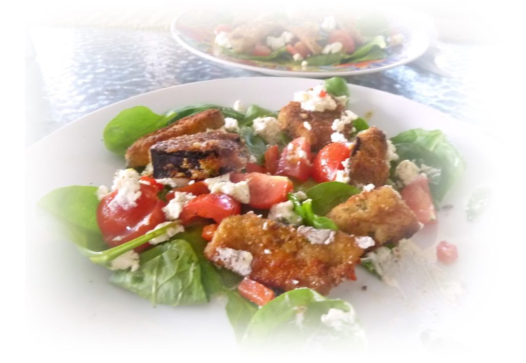 feta and aubergine salad