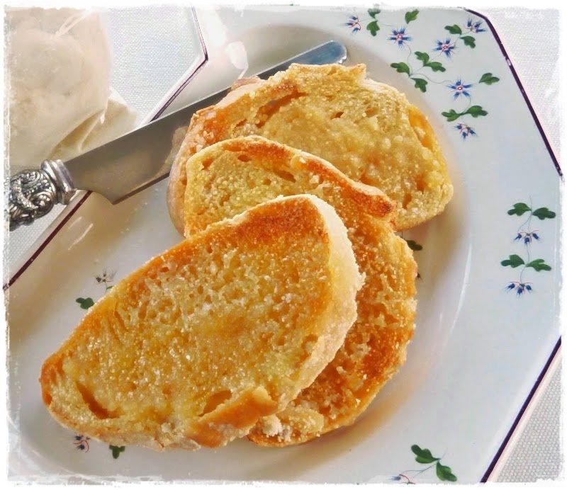 toast topped with salted caramel