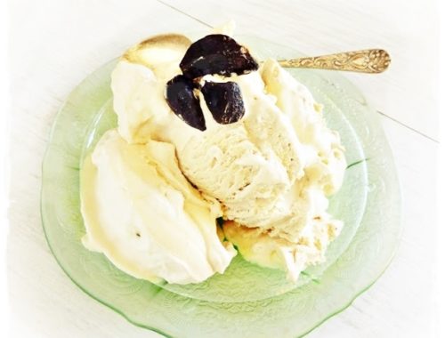 homemade black garlic ice cream