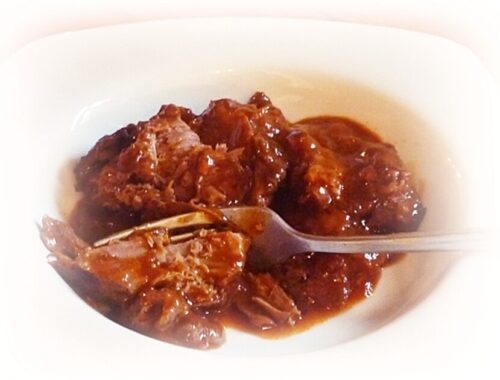 bowl of leftover beef stew