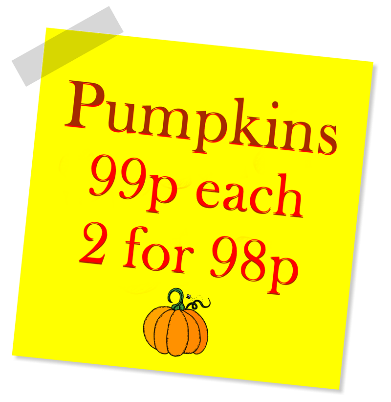 special offer on pumpkins after halloween.