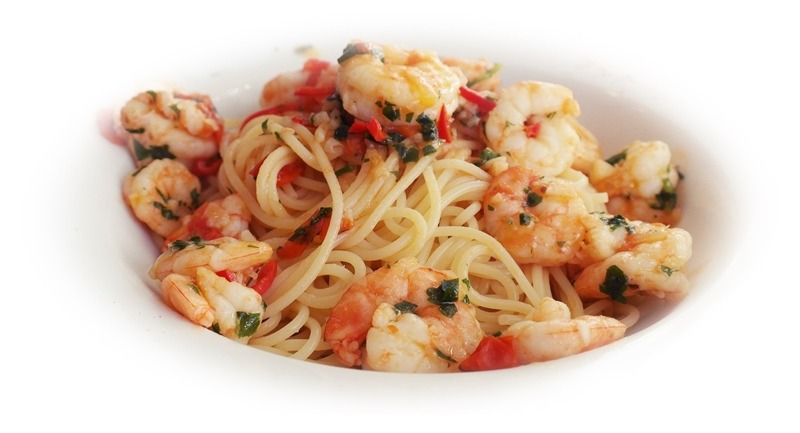 shrimp pasta sweet chilli sauce