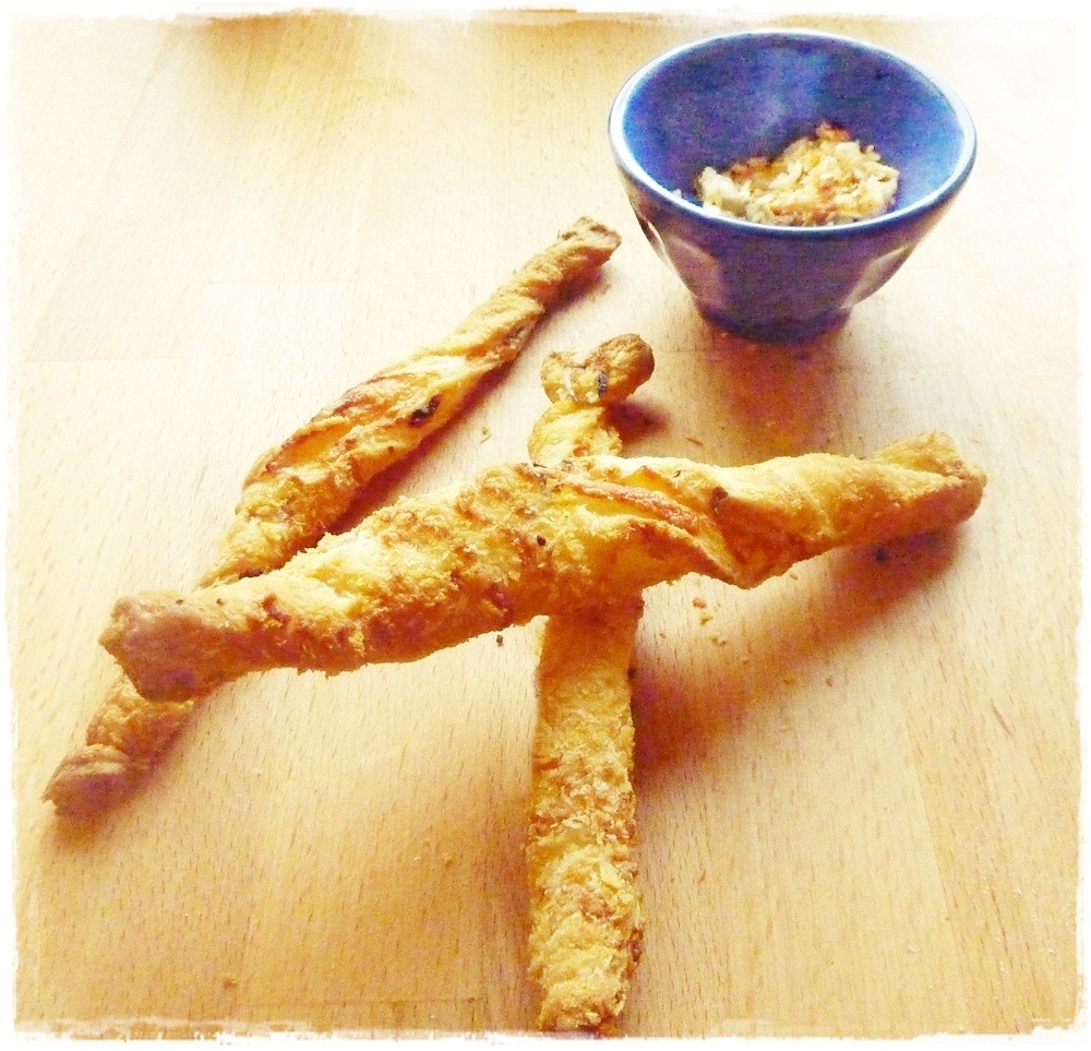 Cheese straws from shortcrust pastry scraps