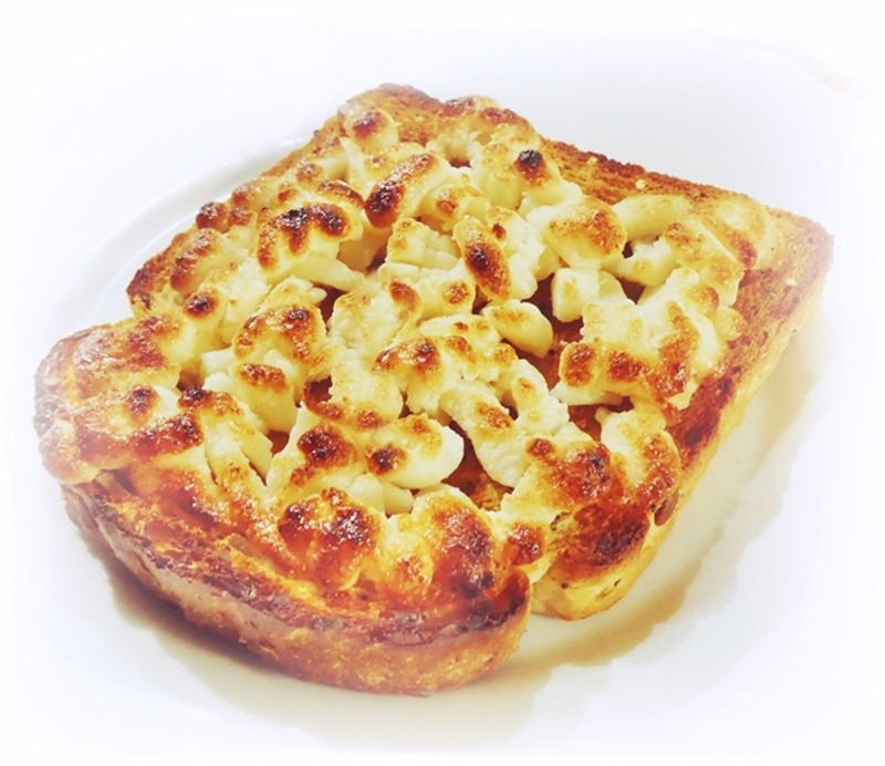 marzipan trimmings on toast