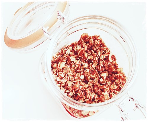 jar of homemade granola